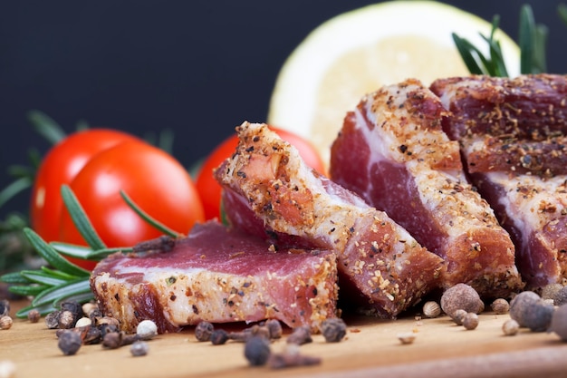 Beef meat products with spices