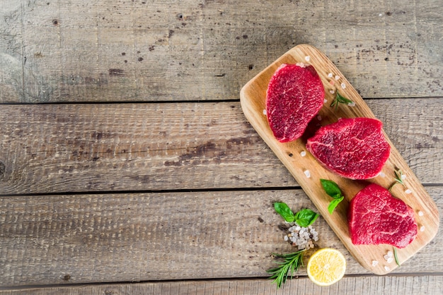 Beef meat steaks with spices