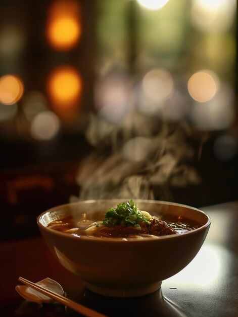 Photo beef pho noodle soup