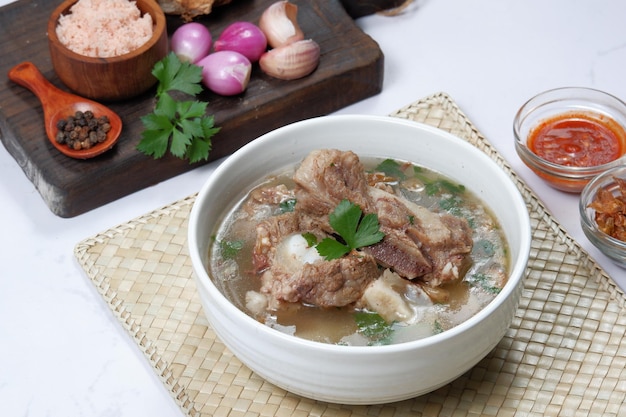 beef rib soup or sop iga