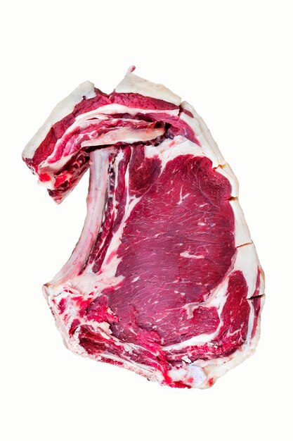 Photo beef rib with bone on white background