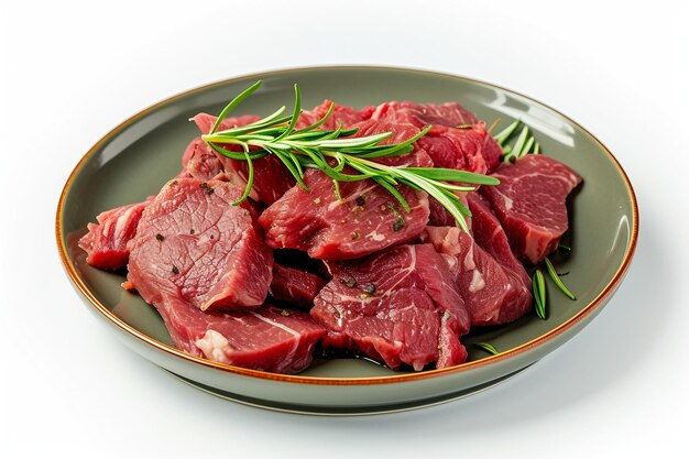 Beef slices in plate