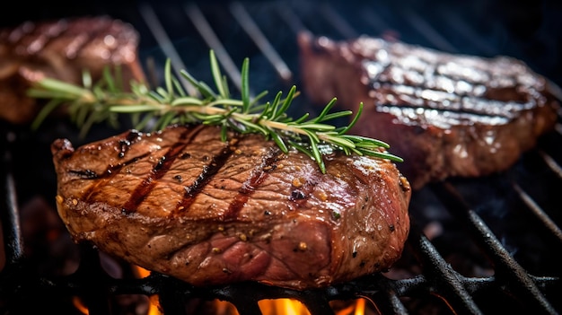 beef steak on the grill