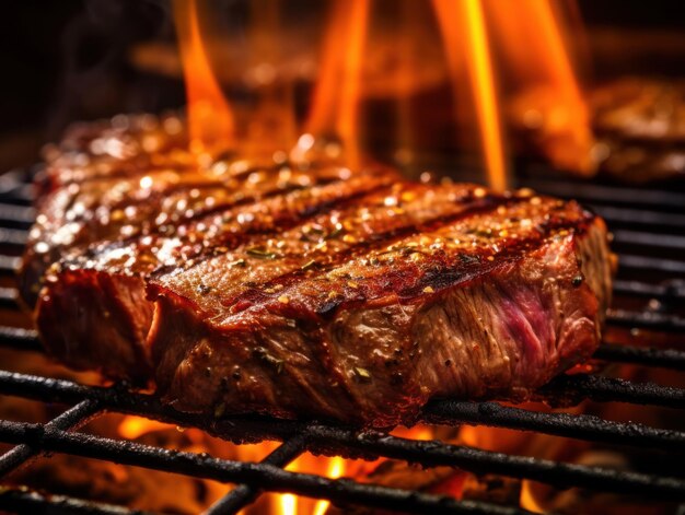 Beef steak is grille Generative AI