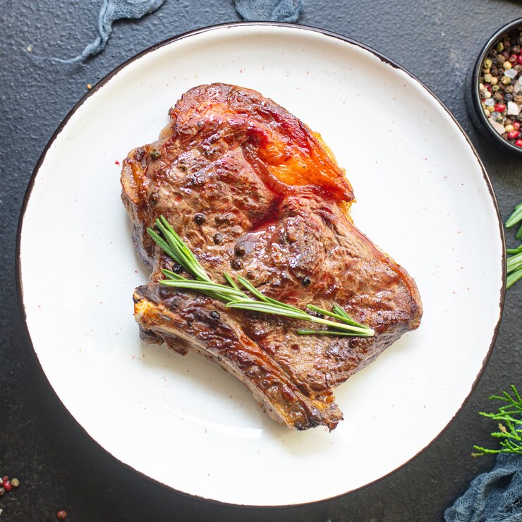Photo beef steak ribeye grilled veal juicy fried meat