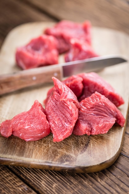 Beef Steak on wooden background