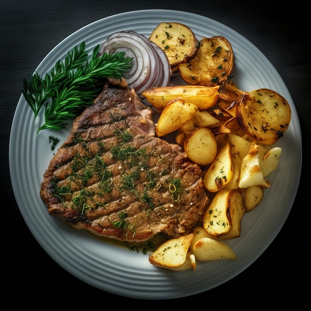 Beef steak on a wooden board