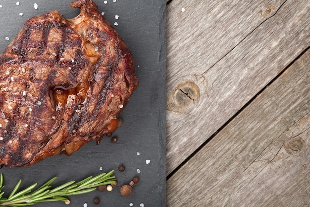 Beef steaks with rosemary and spices