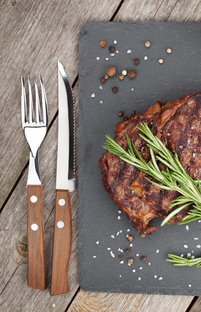 Beef steaks with rosemary and spices