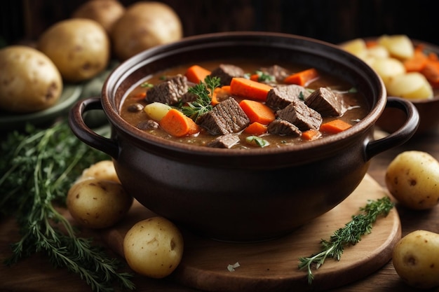 Beef stew with potato and carrot ar c