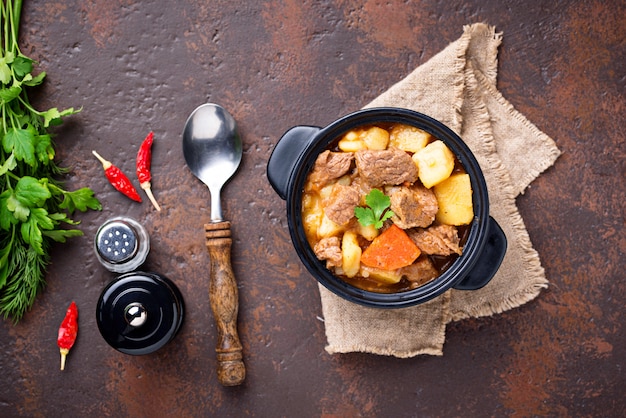 Beef stew with potato and carrot