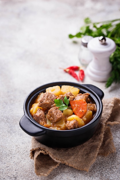 Beef stew with potato and carrot