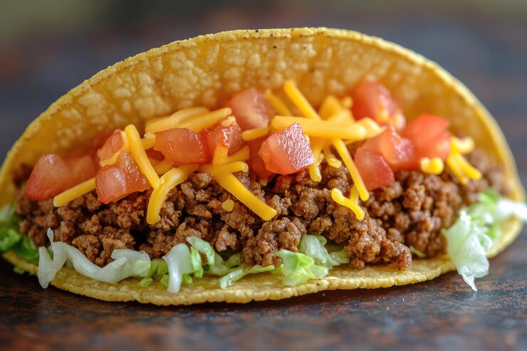 Photo メキシコの伝統的なトッピング付きの牛肉タコ