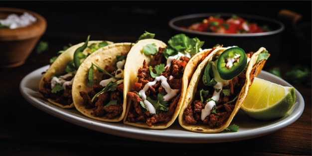 beef tacos food background