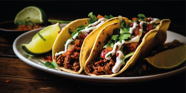 beef tacos food background