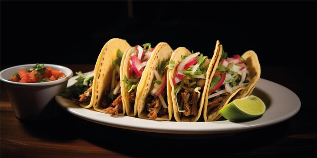 beef tacos food background