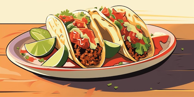 beef tacos food background