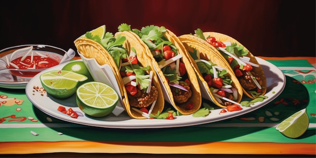 beef tacos food background