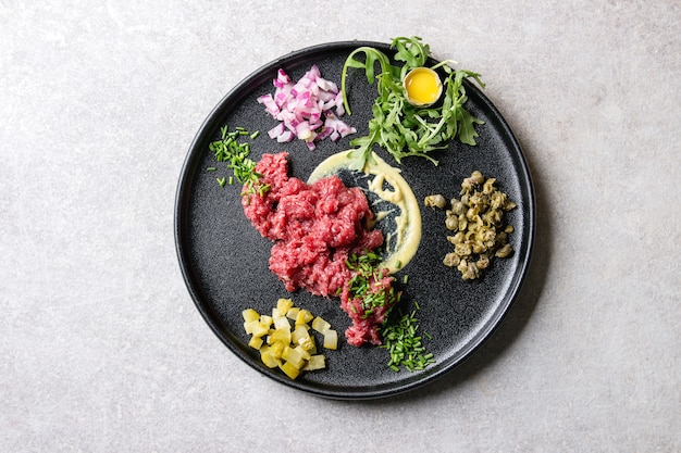 Beef tartare with quail egg