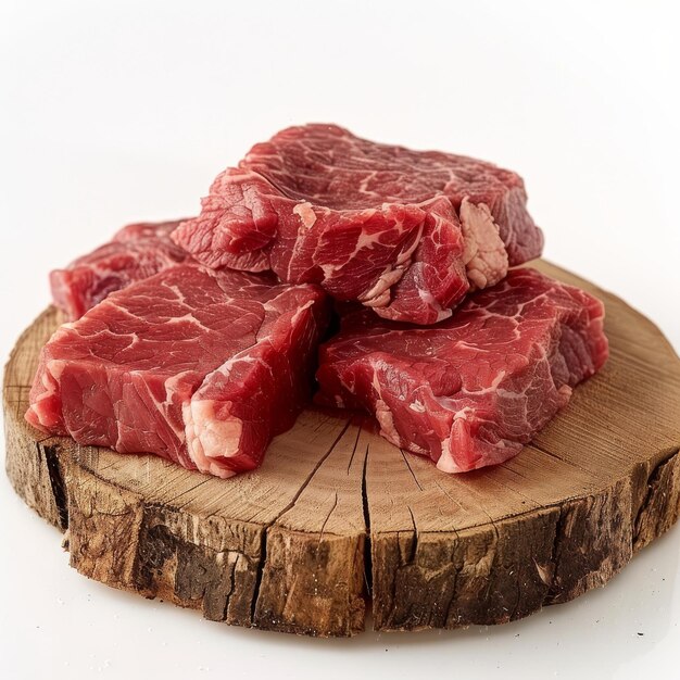 Beef tenderloin steaks on a wooden cutting board