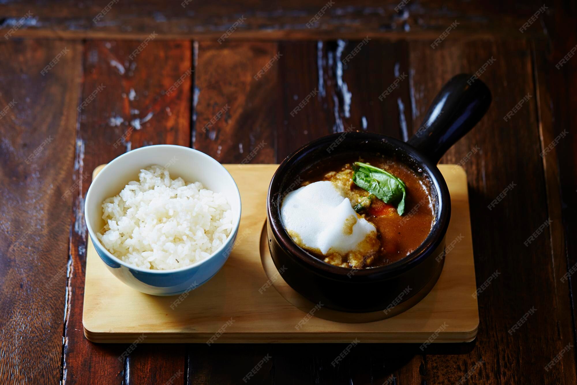Premium Photo | Beef vegetable curry and rice