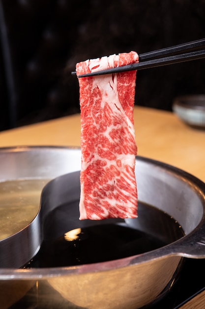 Manzo wagyu hotpot cibo giapponese