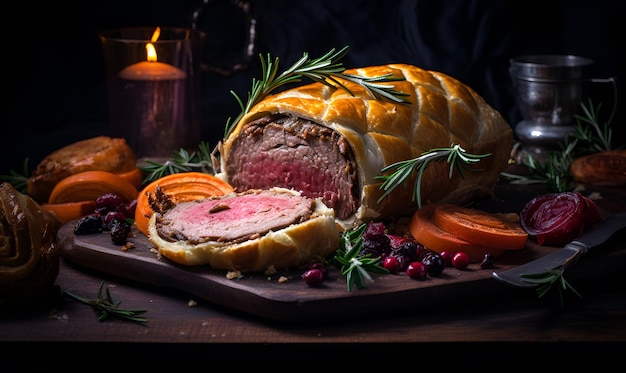 beef wellington gerecht op tafel ai generatief ontwerp