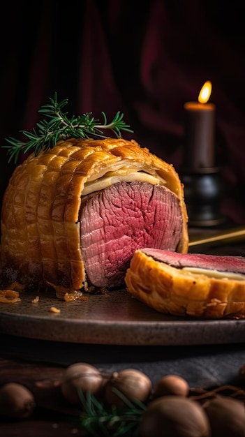 Beef Wellington a steak dish of English origin made out of fillet steak