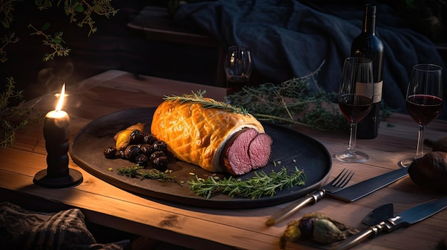 Beef Wellington a steak dish of English origin made out of fillet steak