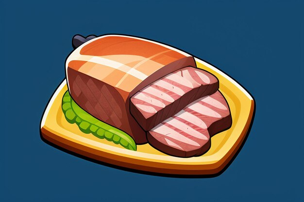 Beef western food ui icon game prop design gourmet steak style 3d c4d cartoon rendering element