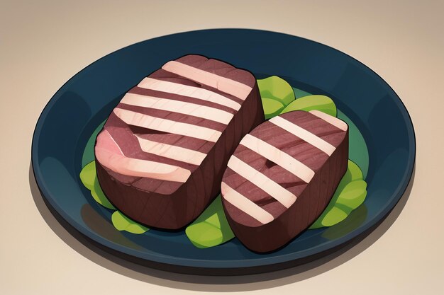 Beef western food UI icon game prop design gourmet steak style 3D c4d cartoon rendering element