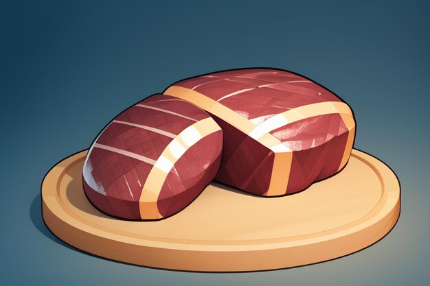 Beef western food ui icon game prop design gourmet steak style 3d c4d cartoon rendering element