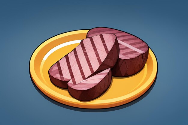 Beef western food ui icon game prop design gourmet steak style 3d c4d cartoon rendering element