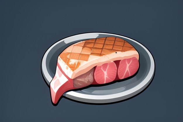 Beef western food ui icon game prop design gourmet steak style 3d c4d cartoon rendering element