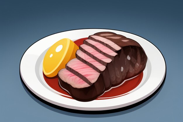 Beef western food UI icon game prop design gourmet steak style 3D c4d cartoon rendering element