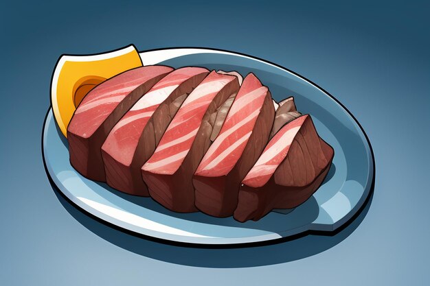 Beef western food ui icon game prop design gourmet steak style 3d c4d cartoon rendering element