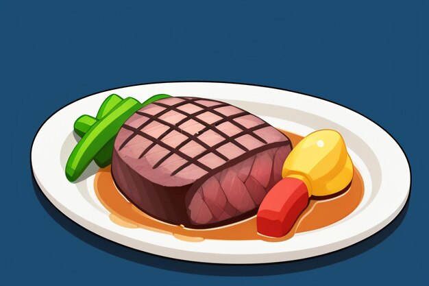 Beef western food UI icon game prop design gourmet steak style 3D c4d cartoon rendering element