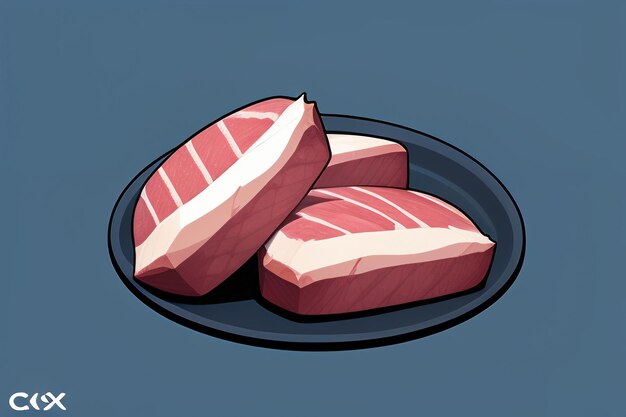 Beef western food ui icon game prop design gourmet steak style 3d c4d cartoon rendering element