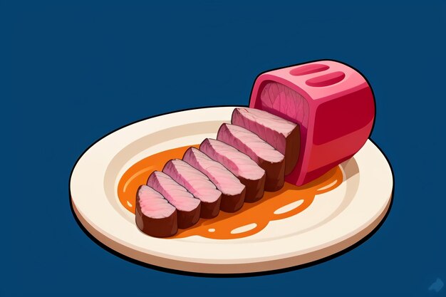 Beef western food UI icon game prop design gourmet steak style 3D c4d cartoon rendering element