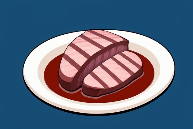 Beef western food ui icon game prop design gourmet steak style 3d c4d cartoon rendering element