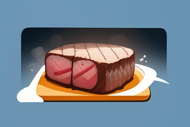 Beef western food ui icon game prop design gourmet steak style 3d c4d cartoon rendering element