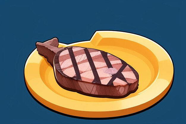 Beef western food ui icon game prop design gourmet steak style 3d c4d cartoon rendering element