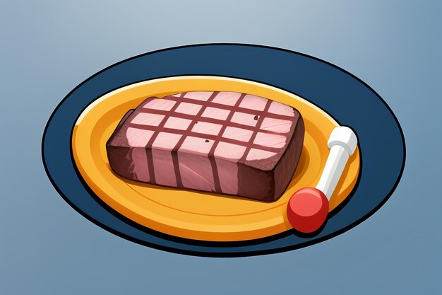 Beef western food ui icon game prop design gourmet steak style 3d c4d cartoon rendering element