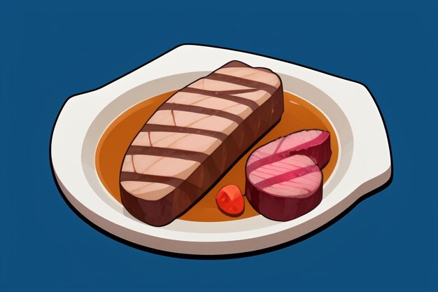 Beef western food ui icon game prop design gourmet steak style 3d c4d cartoon rendering element