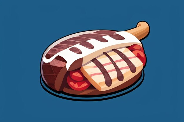 Beef western food ui icon game prop design gourmet steak style 3d c4d cartoon rendering element