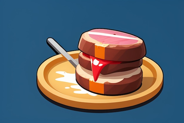 Beef western food UI icon game prop design gourmet steak style 3D c4d cartoon rendering element