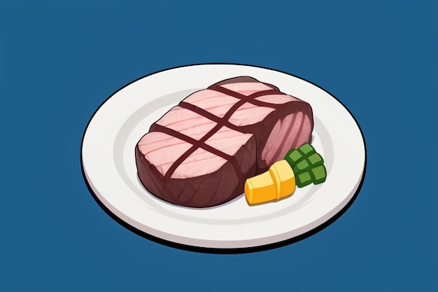 Beef western food ui icon game prop design gourmet steak style 3d c4d cartoon rendering element