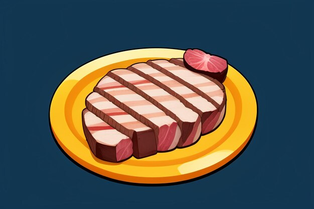 Beef western food UI icon game prop design gourmet steak style 3D c4d cartoon rendering element