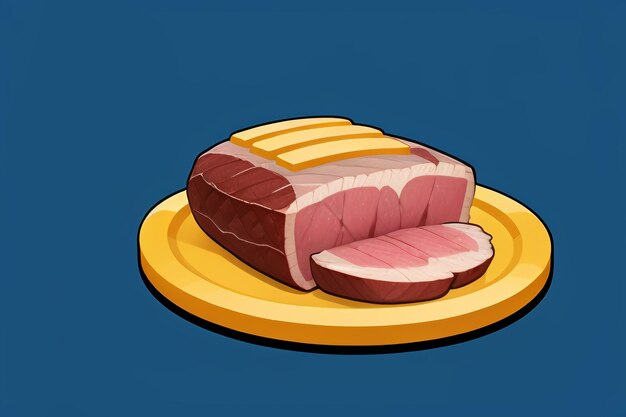 Beef western food ui icon game prop design gourmet steak style 3d c4d cartoon rendering element