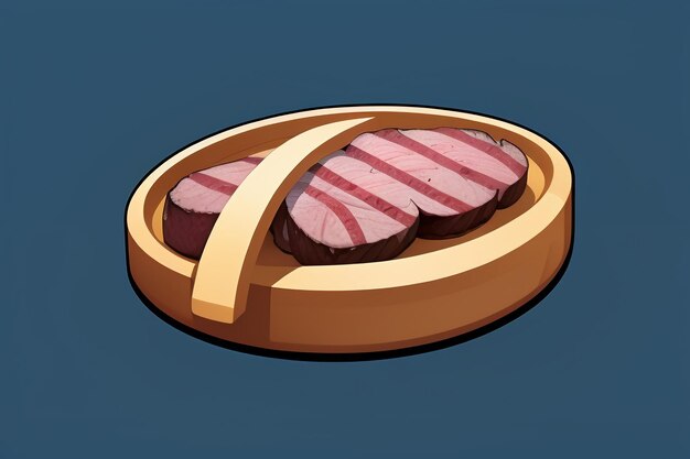 Beef western food ui icon game prop design gourmet steak style 3d c4d cartoon rendering element